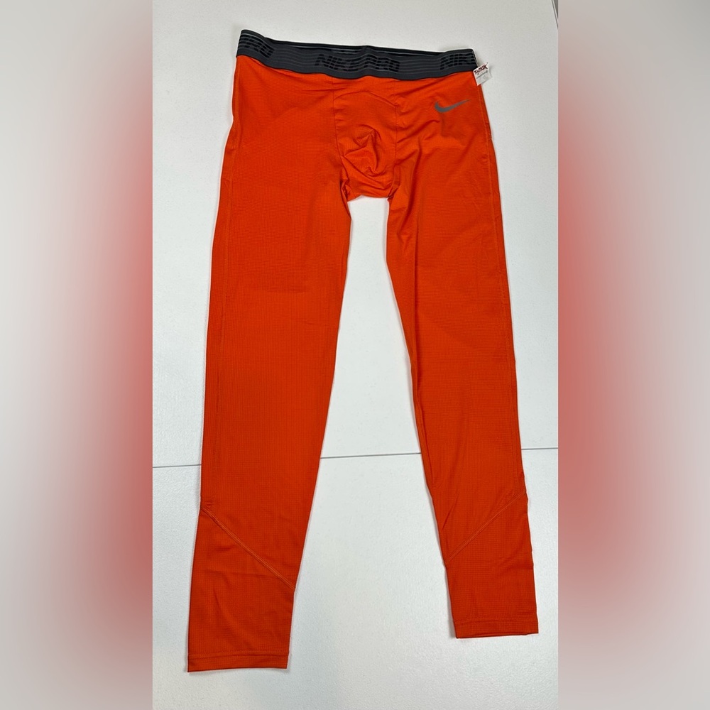 Nike‎ Pro Mens Compression Dri-Fit Orange Base Layer Leggings Pants Size 2XL